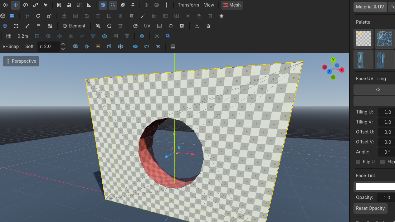 CSG boolean subtraction with real undo — non-destructive and reversible.