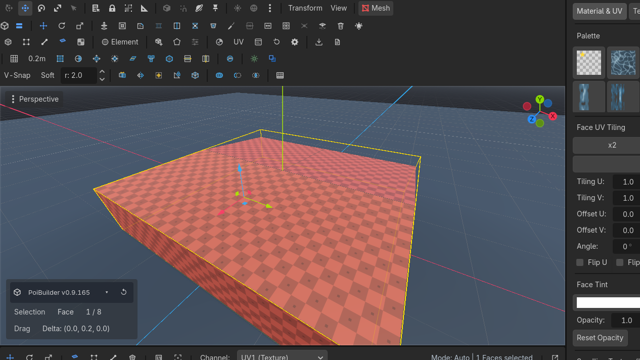 Merge coplanar faces, then move them as one.