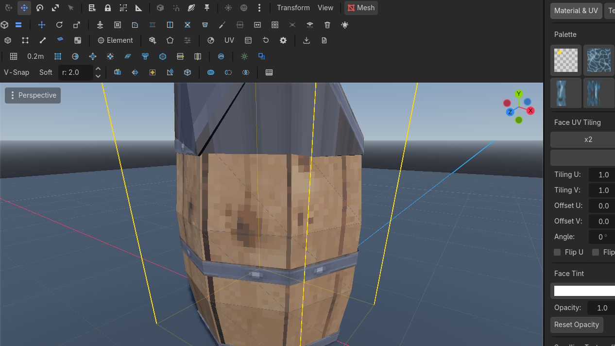 Import any GLB, convert with one click, and edit its faces natively.